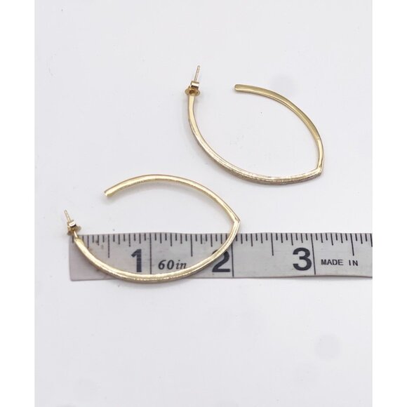 Zoya 925 Sterling Silver Gold Vermeil Oval Hoop Earrings Iridescent Shell Inlay - Picture 13 of 14